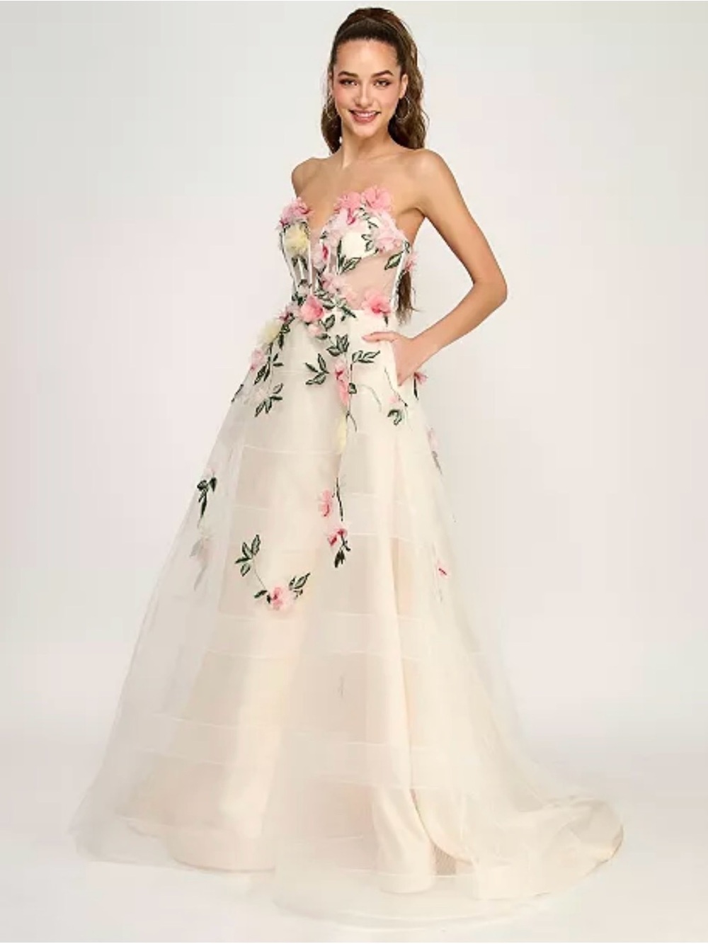 Say Yes
Juniors' Strapless Illusion Ball Gown, Created for Macy's